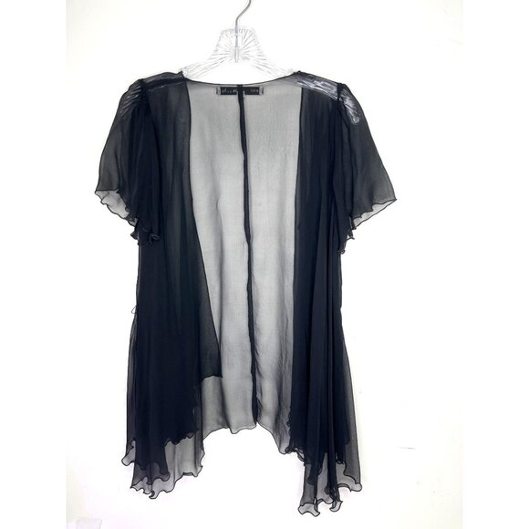 Corey Lynn Calter Black Sheer Robe X-Small 85X - Picture 2 of 6